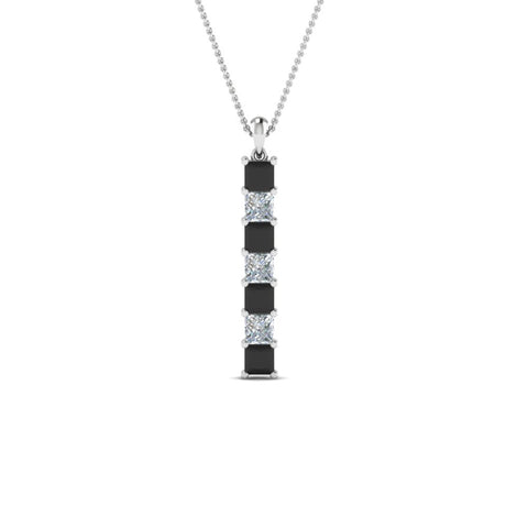vertical-bar-necklace-seven-princess-cut-with-black-diamond-in--FDPD8416GBLACK-NL-WG