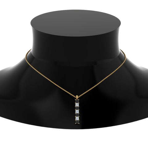 vertical-bar-necklace-seven-princess-cut-with-black-diamond-in--FDPD8416GBLACK-NL-YG