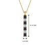 Load image into Gallery viewer, vertical-bar-necklace-seven-princess-cut-with-black-diamond-in--FDPD8416GBLACK-NL-YG