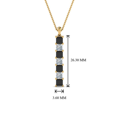 vertical-bar-necklace-seven-princess-cut-with-black-diamond-in--FDPD8416GBLACK-NL-YG