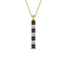 Load image into Gallery viewer, vertical-bar-necklace-seven-princess-cut-with-black-diamond-in--FDPD8416GBLACK-NL-YG
