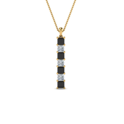 vertical-bar-necklace-seven-princess-cut-with-black-diamond-in--FDPD8416GBLACK-NL-YG