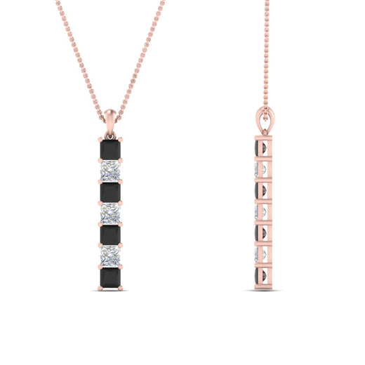 vertical-bar-necklace-seven-princess-cut-with-black-diamond-in-FDPD8416GBLACK-NL-RG