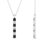 Load image into Gallery viewer, vertical-bar-necklace-seven-princess-cut-with-black-diamond-in--FDPD8416GBLACK-NL-WG