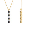 Load image into Gallery viewer, vertical-bar-necklace-seven-princess-cut-with-black-diamond-in--FDPD8416GBLACK-NL-YG