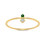 Load image into Gallery viewer, vertical-emerald-round-and-princess-stacking-ring-in-yellow-gold-FD9397RORGEMGR-NL-YG.jpg

