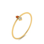 Load image into Gallery viewer, vertical-orange-sapphire-round-and-princess-stacking-ring-in-yellow-gold-FD9397RORGSAOR-NL-YG.jpg
