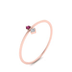 Load image into Gallery viewer, vertical-pink-sapphire-round-and-princess-stacking-ring-in-rose-gold-FD9397RORGSADRPI-NL-RG.jpg
