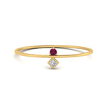 Load image into Gallery viewer, vertical-pink-sapphire-round-and-princess-stacking-ring-in-yellow-gold-FD9397RORGSADRPI-NL-YG.jpg

