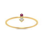 Load image into Gallery viewer, vertical-pink-sapphire-round-and-princess-stacking-ring-in-yellow-gold-FD9397RORGSADRPI-NL-YG.jpg
