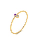 Load image into Gallery viewer, vertical-purple-topaz-round-and-princess-stacking-ring-in-yellow-gold-FD9397RORGVITO-NL-YG.jpg
