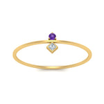 Load image into Gallery viewer, vertical-purple-topaz-round-and-princess-stacking-ring-in-yellow-gold-FD9397RORGVITO-NL-YG.jpg
