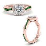 Load image into Gallery viewer, vine-asscher-halo-diamond-engagement-ring-with-emerald-in-rose-gold-FD-9212ASRGEMGR-NL-RG.jpg
