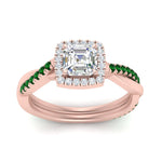 Load image into Gallery viewer, vine-asscher-halo-diamond-engagement-ring-with-emerald-in-rose-gold-FD-9212ASRGEMGR-NL-RG.jpg

