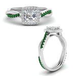 Load image into Gallery viewer, vine-asscher-halo-diamond-engagement-ring-with-emerald-in-white-gold-FD-9212ASRGEMGR-NL-WG.jpg
