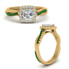 Load image into Gallery viewer, vine-asscher-halo-diamond-engagement-ring-with-emerald-in-yellow-gold-FD-9212ASRGEMGR-NL-YG.jpg