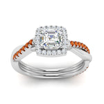 Load image into Gallery viewer, vine-asscher-halo-diamond-engagement-ring-with-orange-sapphire-in-white-gold-FD-9212ASRGSAOR-NL-WG.jpg

