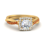 Load image into Gallery viewer, vine-asscher-halo-diamond-engagement-ring-with-orange-sapphire-in-yellow-gold-FD-9212ASRGSAOR-NL-YG.jpg
