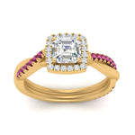 Load image into Gallery viewer, vine-asscher-halo-diamond-engagement-ring-with-pink-sapphire-in-yellow-gold-FD-9212ASRGSADRPI-NL-YG.jpg
