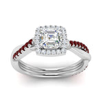 Load image into Gallery viewer, vine-asscher-halo-diamond-engagement-ring-with-ruby-in-white-gold-FD-9212ASRGRUDR-NL-WG.jpg
