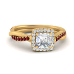 Load image into Gallery viewer, vine-asscher-halo-diamond-engagement-ring-with-ruby-in-yellow-gold-FD-9212ASRGRUDR-NL-YG.jpg
