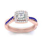 Load image into Gallery viewer, vine-asscher-halo-diamond-engagement-ring-with-sapphire-in-rose-gold-FD-9212ASRGSABL-NL-RG.jpg
