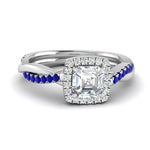 Load image into Gallery viewer, vine-asscher-halo-diamond-engagement-ring-with-sapphire-in-white-gold-FD-9212ASRGSABL-NL-WG.jpg
