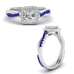 Load image into Gallery viewer, vine-asscher-halo-diamond-engagement-ring-with-sapphire-in-white-gold-FD-9212ASRGSABL-NL-WG.jpg
