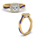 Load image into Gallery viewer, vine-asscher-halo-diamond-engagement-ring-with-sapphire-in-yellow-gold-FD-9212ASRGSABL-NL-YG.jpg
