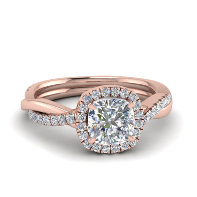 Halo Cushion Cut Diamond Engagement Ring