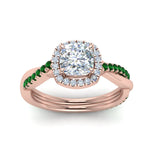 Load image into Gallery viewer, vine-cushion-halo-diamond-engagement-ring-with-emerald-in-rose-gold-FD9212CURGEMGR-NL-RG.jpg
