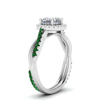 Load image into Gallery viewer, vine-cushion-halo-diamond-engagement-ring-with-emerald-in-white-gold-FD9212CURGEMGR-NL-WG.jpg
