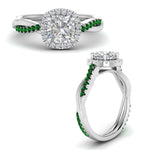 Load image into Gallery viewer, vine-cushion-halo-diamond-engagement-ring-with-emerald-in-white-gold-FD9212CURGEMGR-NL-WG.jpg

