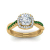 Load image into Gallery viewer, vine-cushion-halo-diamond-engagement-ring-with-emerald-in-yellow-gold-FD9212CURGEMGR-NL-YG.jpg