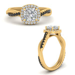 Load image into Gallery viewer, vine-cushion-halo-engagement-ring-with-black-diamond-in-yellow-gold-FD9212CURGBLACK-NL-YG.jpg
