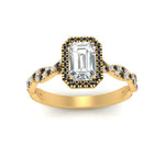 Load image into Gallery viewer, vine-emerald-cut-halo-black-diamond-engagement-ring-in-yellow-gold-FD9126EMRGBLACKANGEL5-NL-YG?v=1757924763