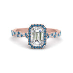 Load image into Gallery viewer, vine-emerald-cut-halo-blue-topaz-engagement-ring-in-rose-gold-FD9126EMRGICBLTO-NL-RG_526bd8a9-9845-4ee7-b7f9-b2450f0dddb4?v=1757924901
