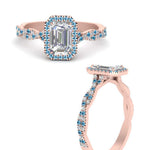 Load image into Gallery viewer, vine-emerald-cut-halo-blue-topaz-engagement-ring-in-rose-gold-FD9126EMRGICBLTOANGEL3-NL-RG?v=1757924764