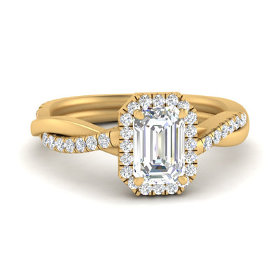 Halo Emerald Cut Diamond Engagement Ring