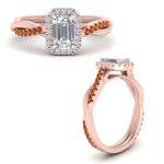 Load image into Gallery viewer, vine-emerald-cut-halo-diamond-engagement-ring-with-orange-sapphire-in-rose-gold-FD9212EMRGSAOR-NL-RG.jpg
