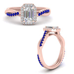 Load image into Gallery viewer, vine-emerald-cut-halo-diamond-engagement-ring-with-sapphire-in-rose-gold-FD9212EMRGSABL-NL-RG.jpg
