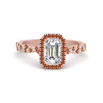 Load image into Gallery viewer, vine-emerald-cut-halo-orange-sapphire-engagement-ring-in-rose-gold-FD9126EMRGSAOR-NL-RG?v=1757924762