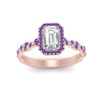 Load image into Gallery viewer, vine-emerald-cut-halo-purple-topaz-engagement-ring-in-rose-gold-FD9126EMRGVITOANGEL5-NL-RG?v=1757924764
