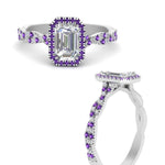 Load image into Gallery viewer, vine-emerald-cut-halo-purple-topaz-engagement-ring-in-white-gold-FD9126EMRGVITOANGEL3-NL-WG?v=1757924764