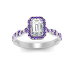 Load image into Gallery viewer, vine-emerald-cut-halo-purple-topaz-engagement-ring-in-white-gold-FD9126EMRGVITOANGEL5-NL-WG?v=1757924763