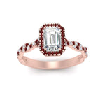 Load image into Gallery viewer, vine-emerald-cut-halo-ruby-engagement-ring-in-rose-gold-FD9126EMRGRUDRANGEL5-NL-RG?v=1757924763