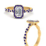 Load image into Gallery viewer, vine-emerald-cut-halo-sapphire-engagement-ring-in-yellow-gold-FD9126EMRGSABLANGEL3-NL-YG?v=1757924763