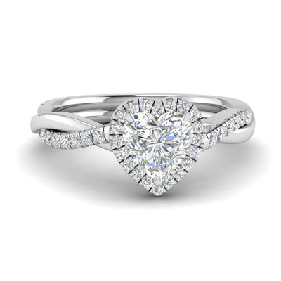 Halo Heart Shaped Diamond Engagement Ring
