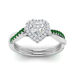Load image into Gallery viewer, vine-heart-halo-diamond-engagement-ring-with-emerald-in-white-gold-FD9212HTRGEMGR-NL-WG.jpg
