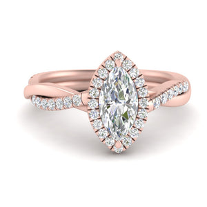 Halo Marqusie Cut Diamond Engagement Ring